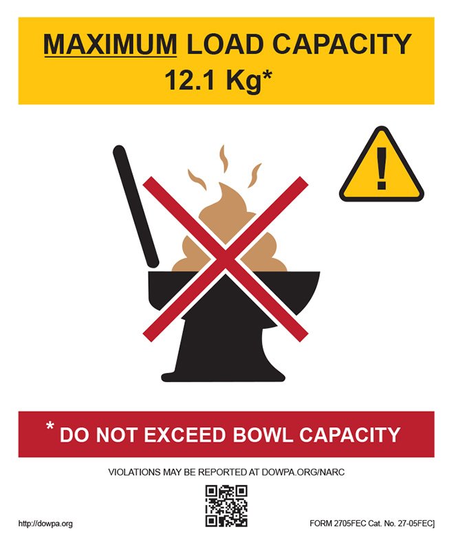 Bathroom Warning Sign: Load Capacity
